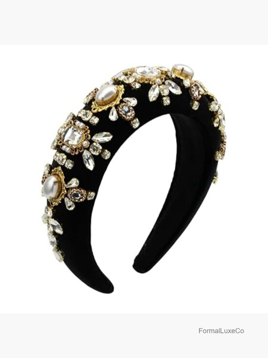 Big Crystal Flower Headband Rhinestone Pearl Luxury Decorative Bead Hairband main image 5